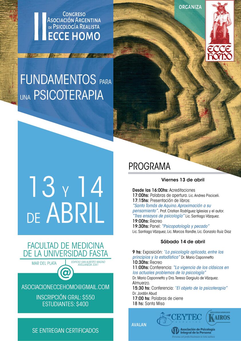 Invitación a congreso de psicología en Mar del Plata