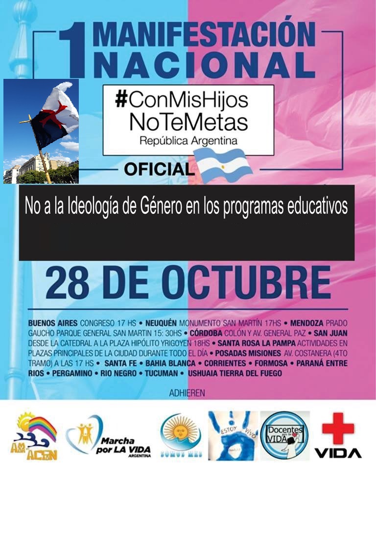 Manifestación contra la ideología de género y la perversión sexual de los niños