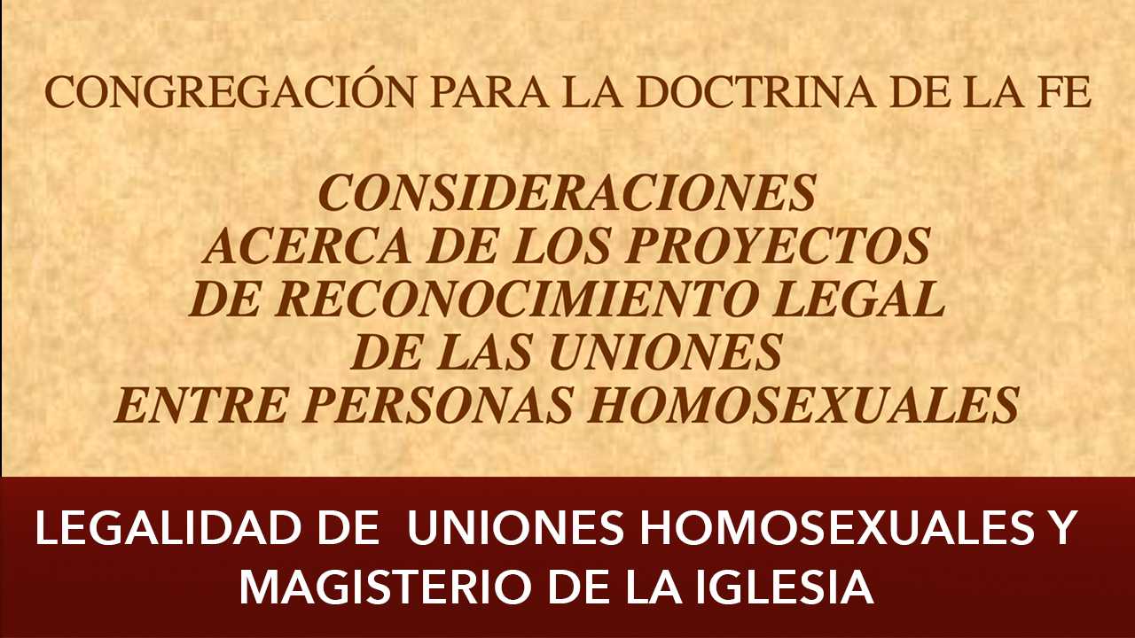 A propósito de la legalidad de las uniones homosexuales