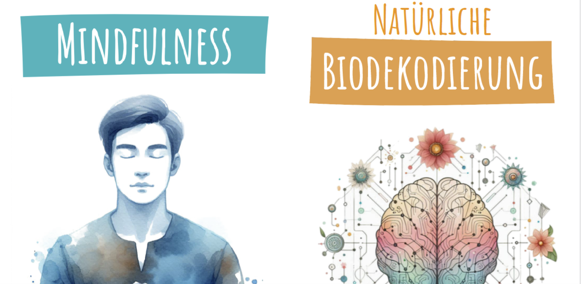 Faltblätter über Yoga, Reiki, Biodekodierung, Familienaufstellungen und Achtsamkeit